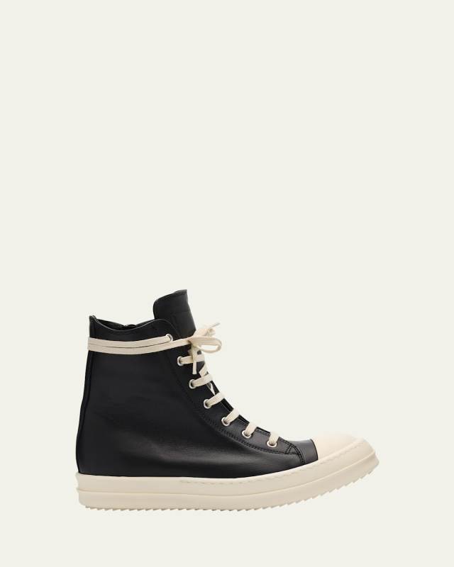 Scarpe High-Top Leather Sneakers